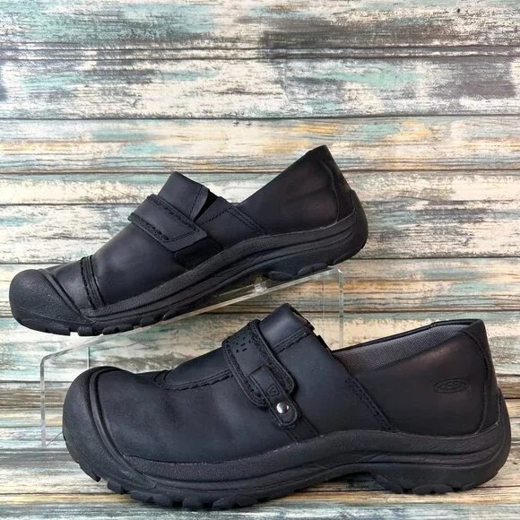 Keen Slip On Shoes Womens Size 10.5W Black Leather Casual Loafers Sneakers - Picture 2 of 10